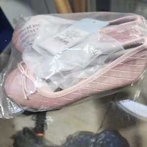 George Pink Textured Ballet Flats